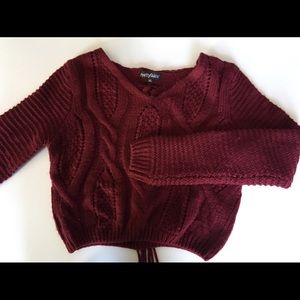 Burgundy cropped sweater, XS
